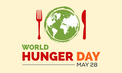 World Hunger Day Food Prevention and awareness Vector Concept. Banner, Poster World Hunger Day Awareness Campaign Template. - obrazy, fototapety, plakaty