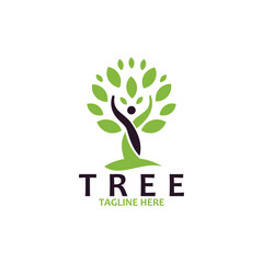 Obraz premium abstract tree logo icon vector isolated