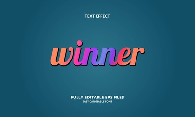 Editable text effect winner title style