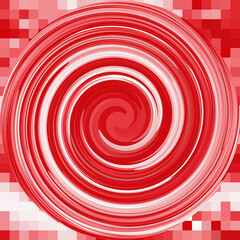 fashion illustration, lollipop, circle, disk, geometry, pixels, stripes, wave, neon, paint texture, brush, artist, acrylic, streaks, pattern, bright design background, canvas, material, red, white, 