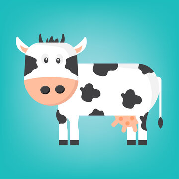 Cute cow cartoon. Vector illustration.
