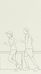 Runners background simple line drawing