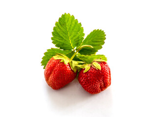 Strawberry berries isolated on white background
