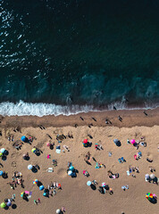 Papudo beach, Valparaiso, Chile.
People at the beach in vacations during summer while the pandemic is lower at Chile..