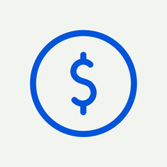 Currency social media icon in blue minimal line