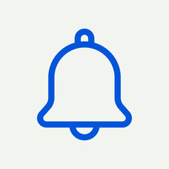 Notification bell icon blue for social media app minimal line