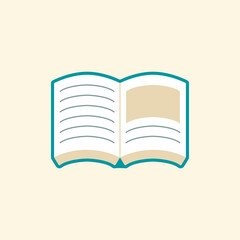 Book icon education flat graphic