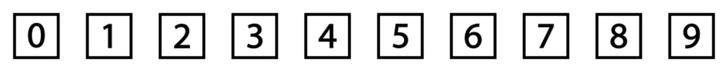números del 1 al 9, estilo línea