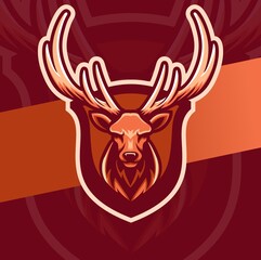 deer head mascot esport logo design character