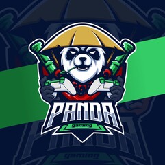 panda gamer mascot esport logo design character for gaming © Sidig