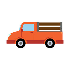 Farm vehicle, cartoon farm vehicle, farm vehicle, cargo truck, cargo truck vector icon illustration