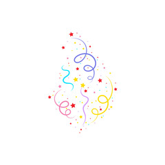 Happy birthday party, birthday party,Exploding party popper with confetti,flat vector llustration and icons.