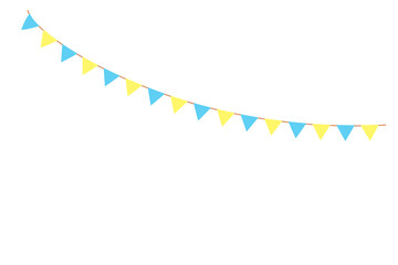 Happy birthday party, birthday party, colorful party flags, flat vector illustration and icons