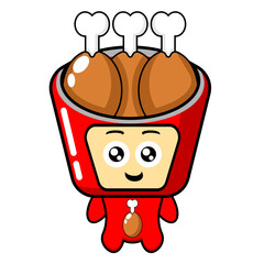 Simple cute mascot costume fries cartoon character vector illustration