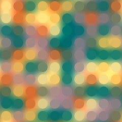 Seamless pattern or grid of circle dots on blurry gradient background for print. High quality illustration. Retro disco effect. Dynamic vintage glow. Abstract pattern for surface design print.
