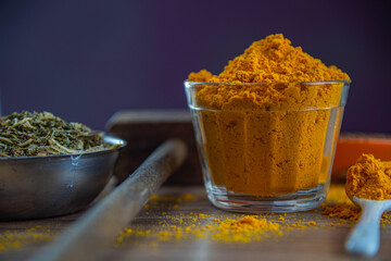 Ground culinary condiment made from saffron (Crocus sativus)