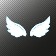 Obraz premium Many kinds of wings cartoon illustration, angel, angel wings, feather wings, angel, goodness.vector illustration and icon.