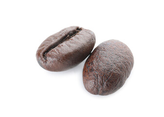 Coffee beans on white background