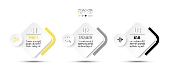 Infographic business template with step or option design.