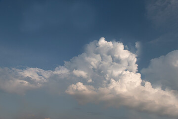 Blue sky  beautiful fluffy white clouds on daylight sky