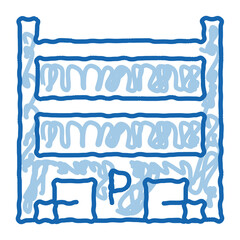 Fototapeta premium Parking Location doodle icon hand drawn illustration