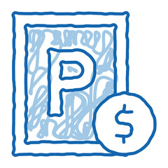 Parking Fee doodle icon hand drawn illustration