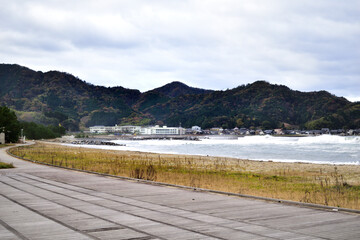 冬の香住海水浴場