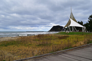 冬の香住海水浴場