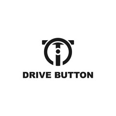drive button logo template vector illustration