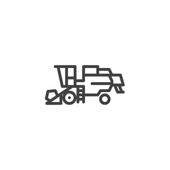 Combine harvester line icon