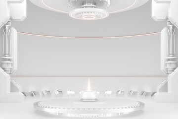  3D rendered science fiction booth © 天乐 张