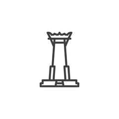 Thai temple line icon