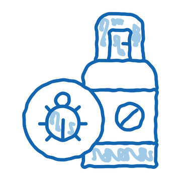 Flea Spray doodle icon hand drawn illustration