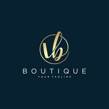 Initials letter VB handwriting logo vector template