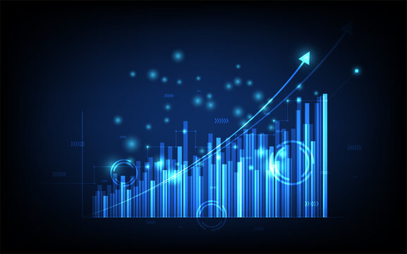 technology business background, graph financial with social network diagram concept, futuristic digital innovation background vector illustration