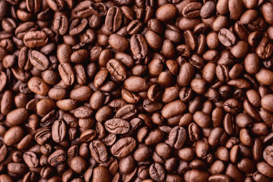 A lot of coffee beans black coffee texture background picture