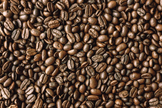 A lot of coffee beans black coffee texture background picture