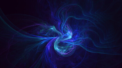 3D rendering abstract multicolor fractal light background