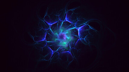 3D rendering abstract multicolor fractal light background
