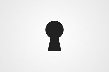 Keyhole icon with shadow, hole isolated 