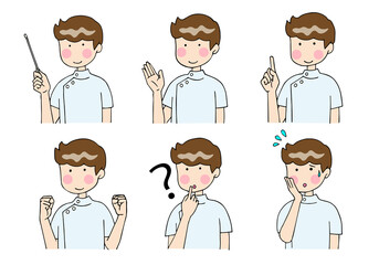 ポーズをとる医療従事者セット