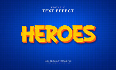 Heroes 3d editable text style effect