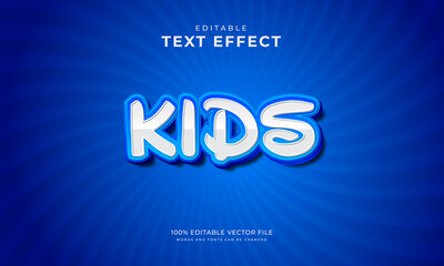 Kids cartoon 3d editable text style effect