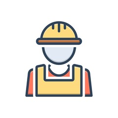 Color illustration icon for builder