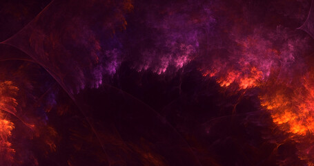 3D rendering abstract multicolor fractal light background