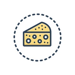 Color illustration icon for cheese