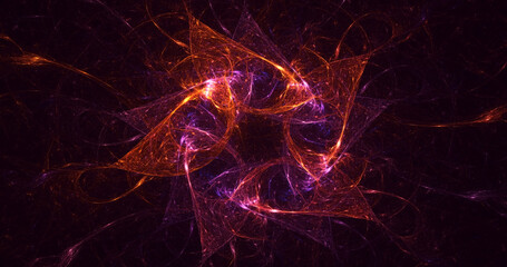 3D rendering abstract multicolor fractal light background