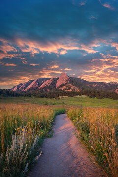 Early morning light in the Flatirons, Boulder Colorado