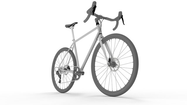 3D rendering of a racing bike bicycle isolated on white background