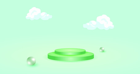3d podium vector illustration for product display, advertisement, awarding, and mockup.